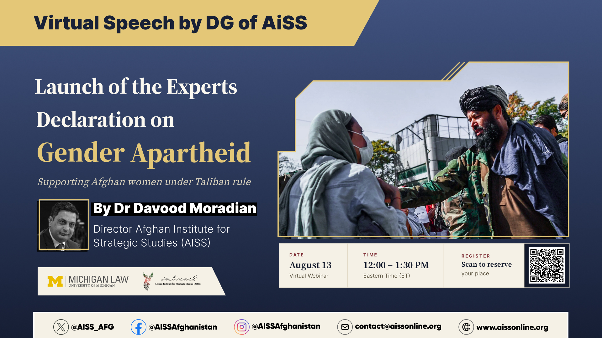 <p style="text-align:left"><span style="font-size:11pt"><span style="font-family:"Century Gothic",sans-serif">Launch of the Experts Declaration on Gender Apartheid: Supporting Afghan Women Under Taliban Rule</span></span></p>